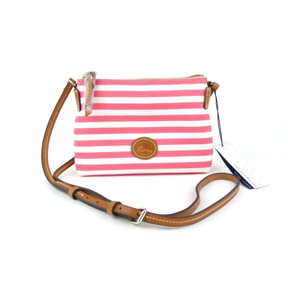 Dooney & Bourke‎ White Watermelon Stripe Pouchette Crossbody